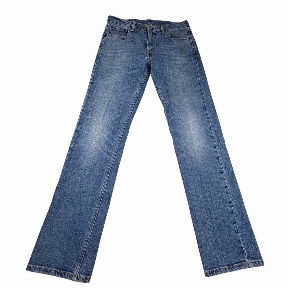 Levis 513 Jeans‎ Sz 28x30 Blue Denim Lt/Medium Wash Mid Rise Straight Leg Casual